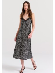 εμπριμέ μίντι φόρεμα με ...