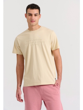 t-shirt με embossed τύπωμα στο στήθος