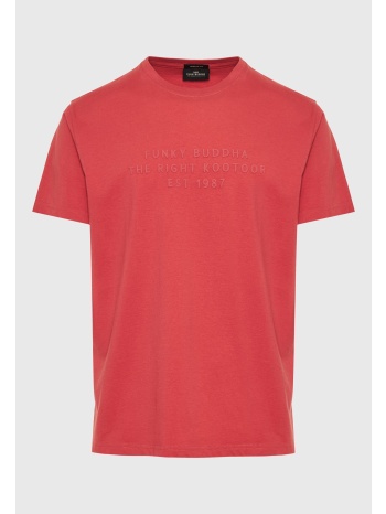 t-shirt με embossed τύπωμα στο στήθος