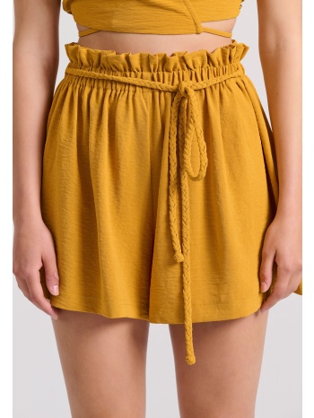 loose fit σορτς με κορδόνι και βολάν στη μέση