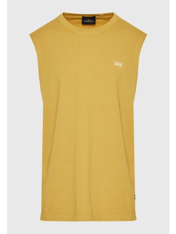 garment dyed αμάνικη μπλούζα με logo
