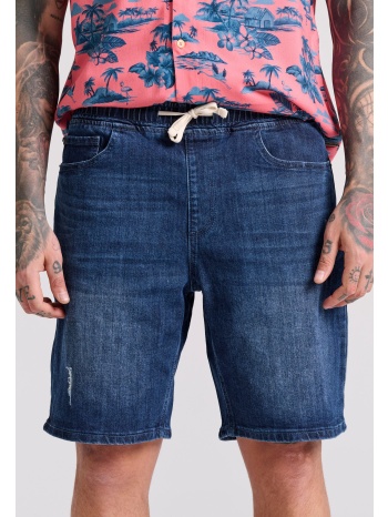 ανδρική τζιν βερμούδα με ελαφρύ ξεθώριασμα