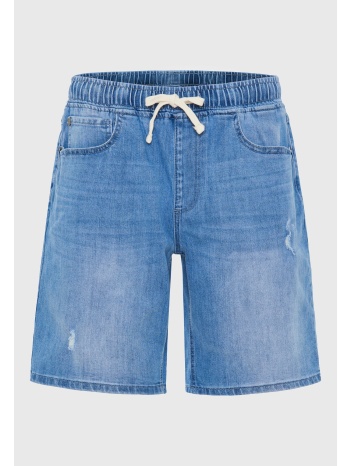 ανδρική τζιν βερμούδα με ελαφρύ ξεθώριασμα