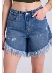 γυναικείο τζιν σορτς με φθορές