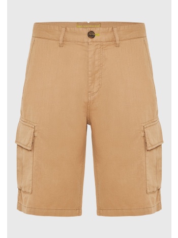 relaxed fit linen blend cargo βερμούδα