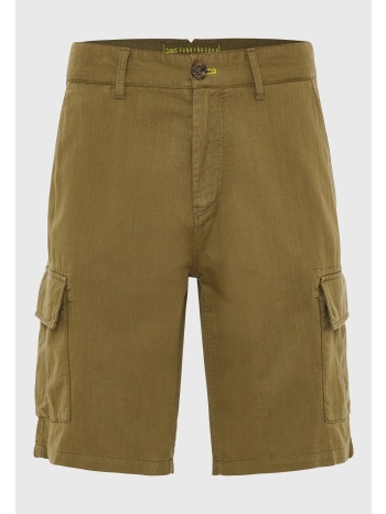 relaxed fit linen blend cargo βερμούδα