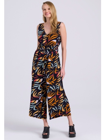 linen blend ολόσωμη φόρμα με pattern