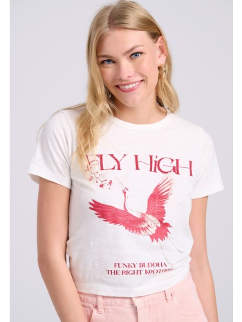 cropped t-shirt με φωτογραφικό τύπωμα