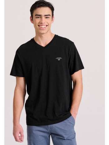 v-neck t-shirt με logo στο στήθος