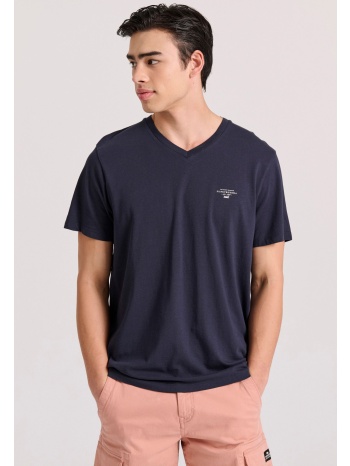 v-neck t-shirt με logo στο στήθος