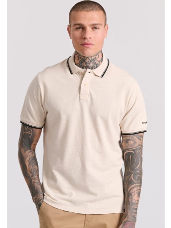 μπλούζα polo σε μελανζέ ύφασμα