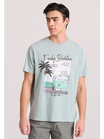 t-shirt με τύπωμα σε vintage look