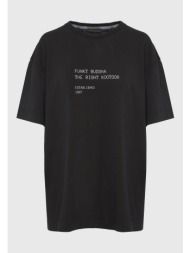 loose fit t-shirt με text artwork τύπωμα στην πλάτη