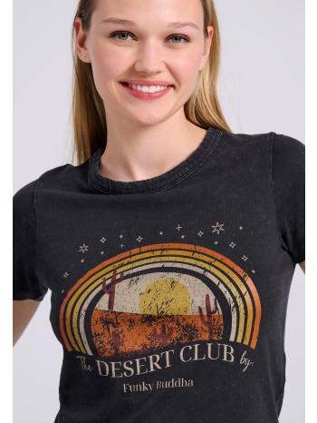 garment dyed t-shirt με desert τύπωμα