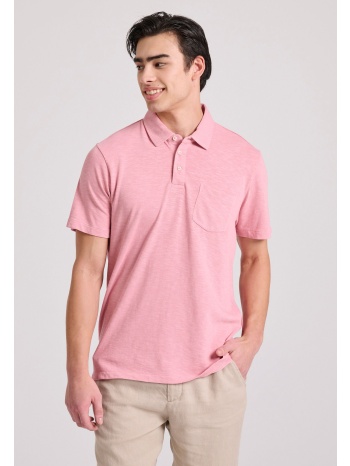garment dyed polo μπλούζα από φλάμα