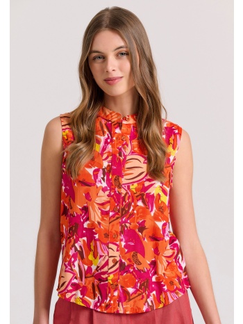 αμάνικο πουκάμισο με exotic τύπωμα από βισκόζη