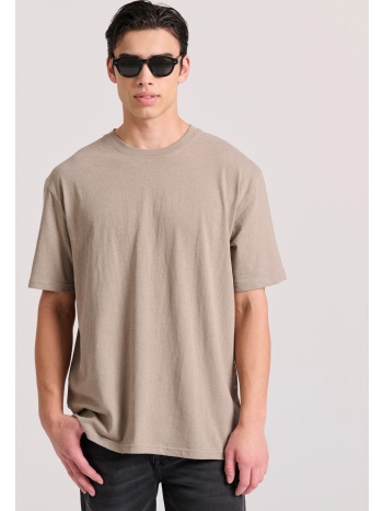 relaxed fit linen blend μονόχρωμο t-shirt