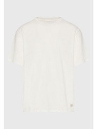 relaxed fit linen blend μονόχρωμο t-shirt