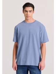 relaxed fit linen blend μονόχρωμο t-shirt