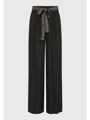 wide leg fit παντελόνα σε ζακάρ ύφανση