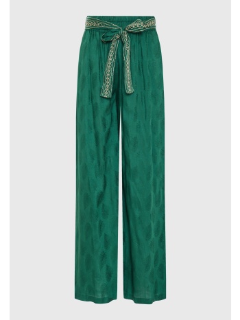 wide leg fit παντελόνα σε ζακάρ ύφανση