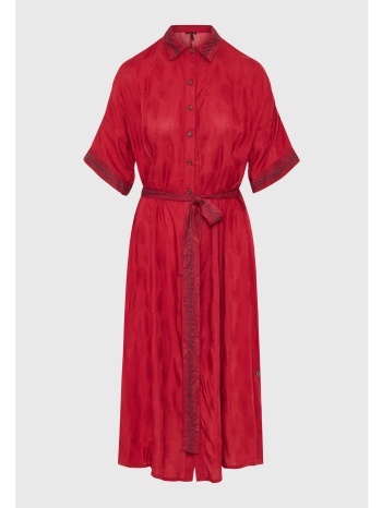 μίντι σεμιζιέ φόρεμα σε ζακάρ ύφανση