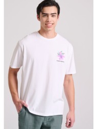 relaxed fit t-shirt με floral frame τύπωμα