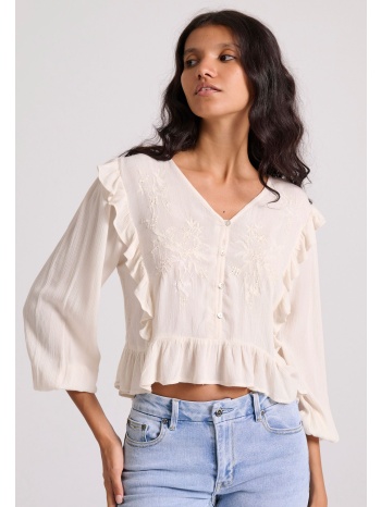 μακρυμάνικη μπλούζα με βολάν