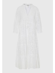 loose fit μάξι embroidery φόρεμα με βολάν