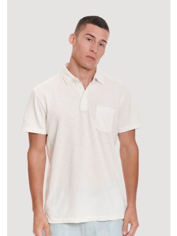 garment dyed polo μπλούζα από φλάμα