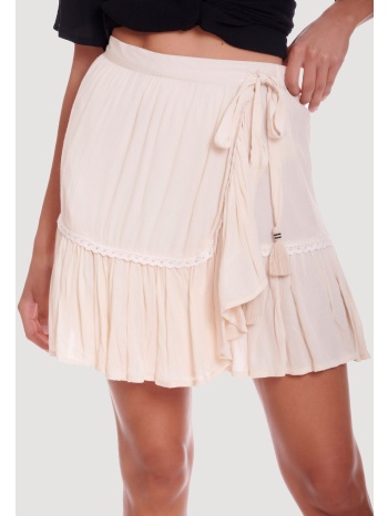 μίνι κρουαζέ φούστα με βολάν