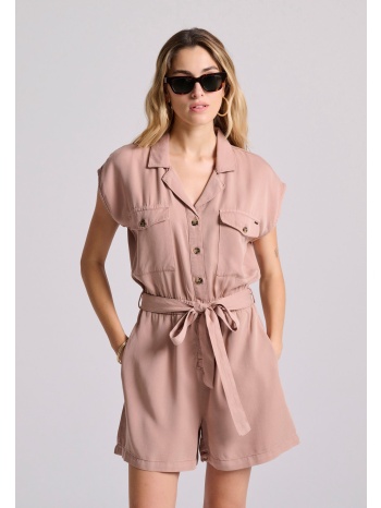 ολόσωμη φόρμα σορτς με ζώνη από lyocell