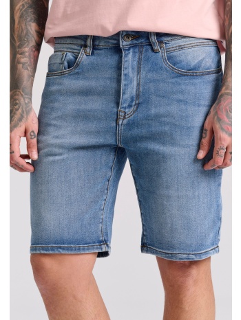 ανδρική τζιν βερμούδα με ελαφρύ ξεθώριασμα