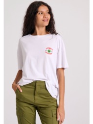 loose fit t-shirt από οργανικό βαμβάκι με tropic τύπωμα στην πλάτη