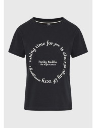 organic cotton t-shirt με embossed τύπωμα