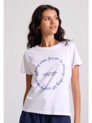 organic cotton t-shirt με embossed τύπωμα
