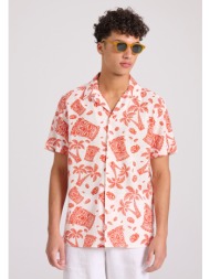 κοντομάνικο εμπριμέ πουκάμισο