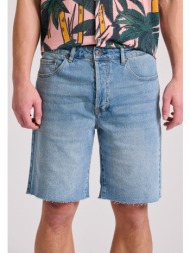 comfort fit τζιν βερμούδα με raw edges