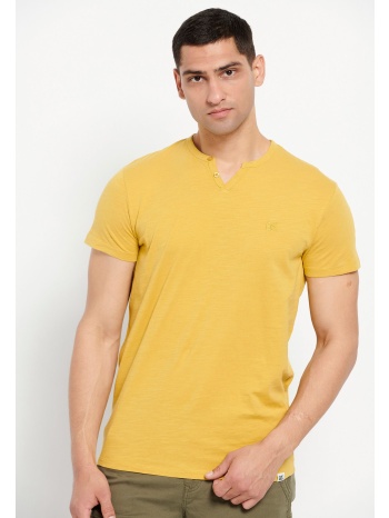 essential t-shirt με λαιμό henley garage 55