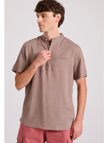 relaxed fit linen blend ανδρική πουκαμίσα garage 55