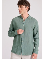 λινό πουκάμισο με λαιμό ...