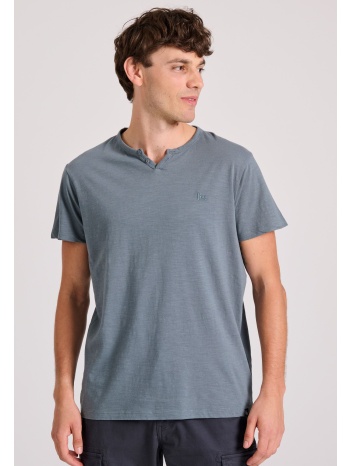 t-shirt με λαιμό henley garage 55