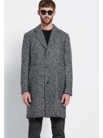 ανδρικό παλτό με μίξη από μαλλί - marron label