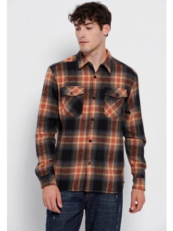 oversized flannel πουκάμισο με τσέπες