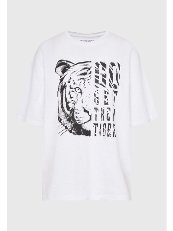 loose fit t-shirt με τύπωμα στο στήθος