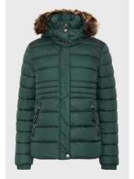 καπιτονέ puffer μπουφάν με αποσπώμενη γούνα