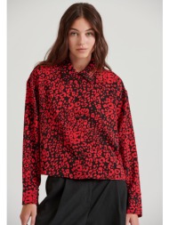 cropped πουκάμισο με all over τύπωμα