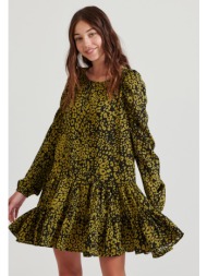 mini φόρεμα με all over τύπωμα και βολάν