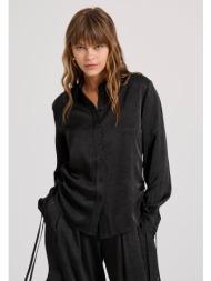 σατέν πουκάμισο με 3d crinkle εφέ