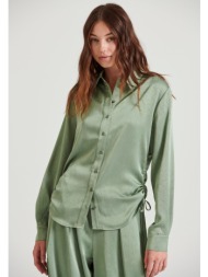 σατέν πουκάμισο με 3d crinkle εφέ